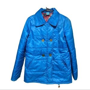 Paul Frank Puffer Coat Blue Nylon Women’s Size Medium Retro